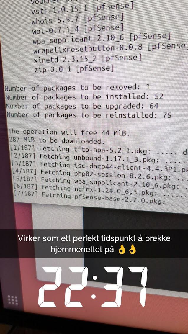 "Seems like a perfect time to break my home network"